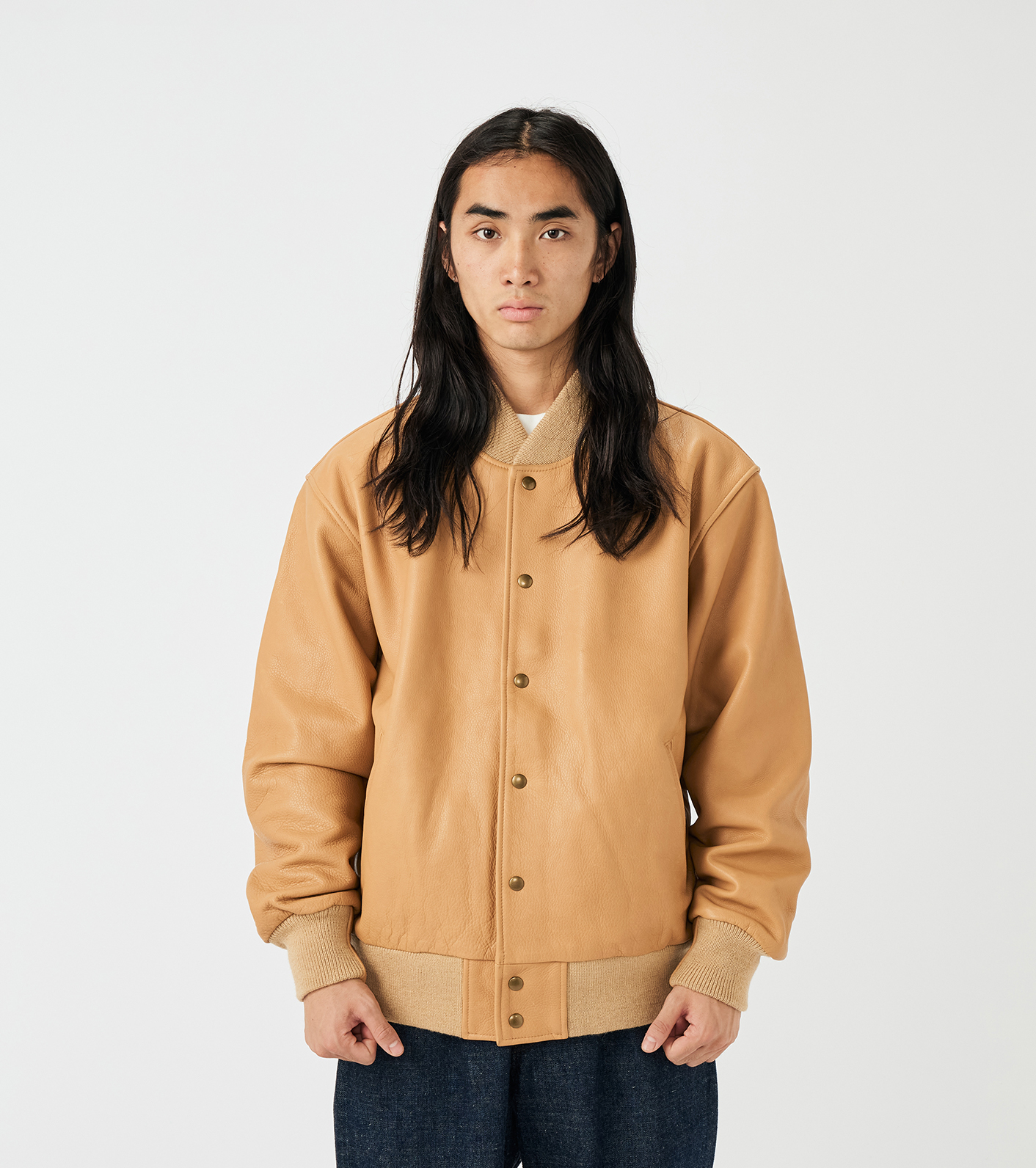 nanamica / nanamica Exclusive Leather Varsity Jacket