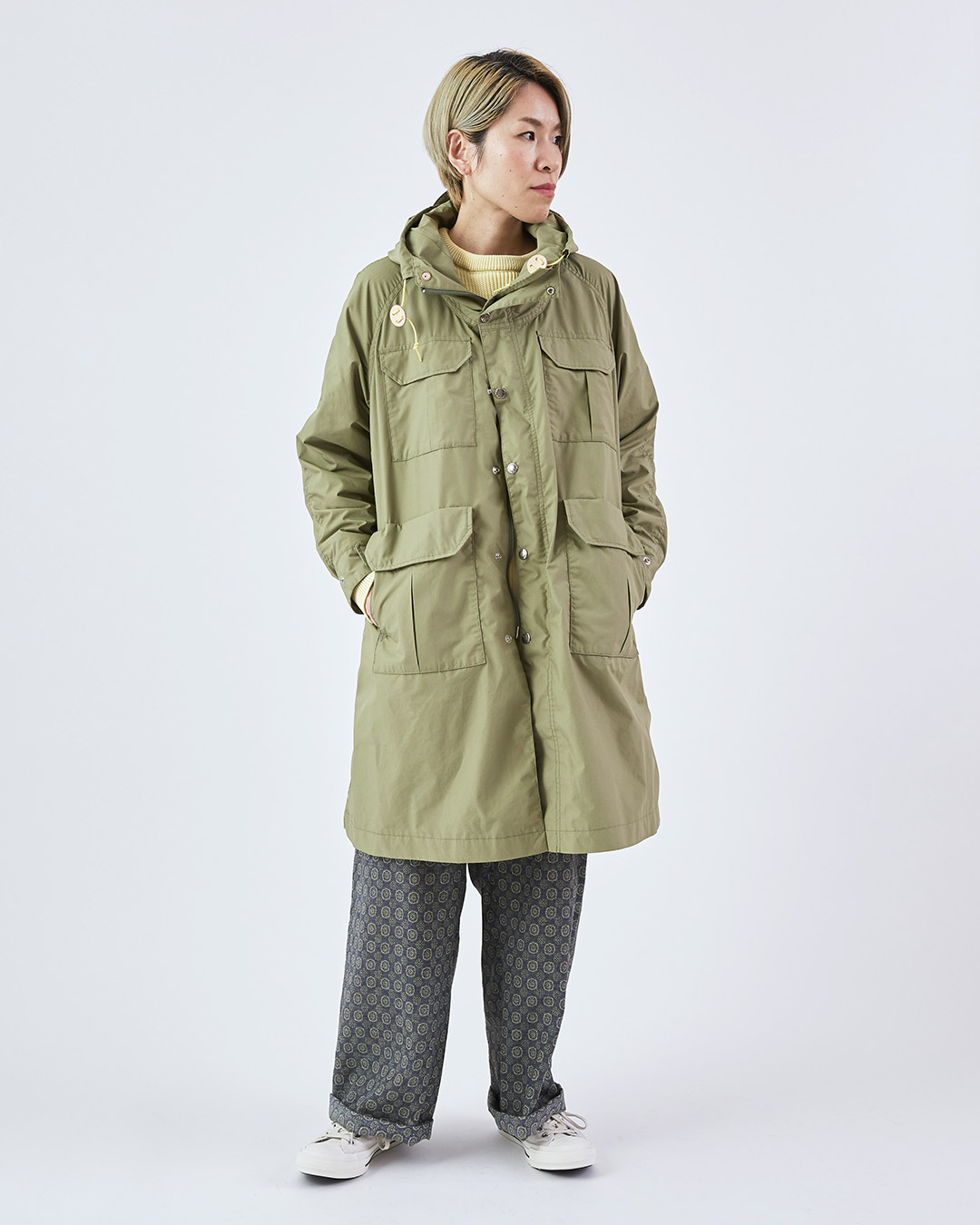 Nanamica The North Face Purple Labelのミッドウエイト65 35マウンテンコートにdahl Iaのシルクパンツを