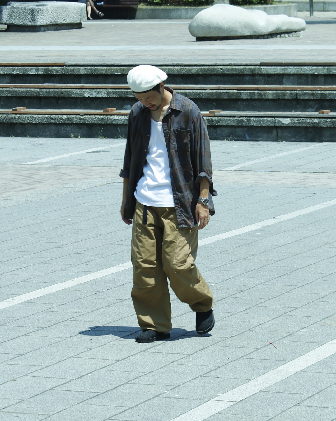 flannel and cargo pants