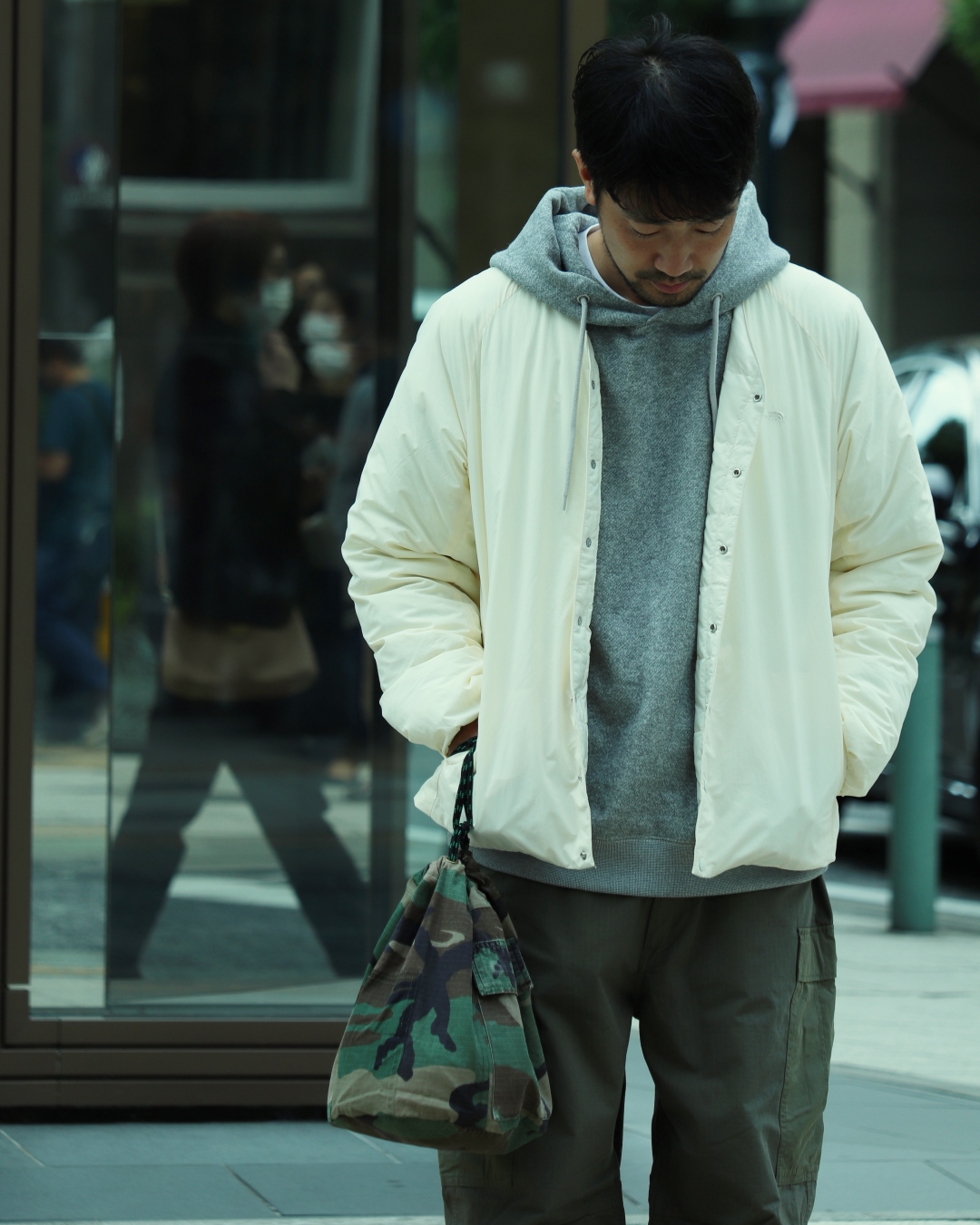 the north face purple label down cardigan
