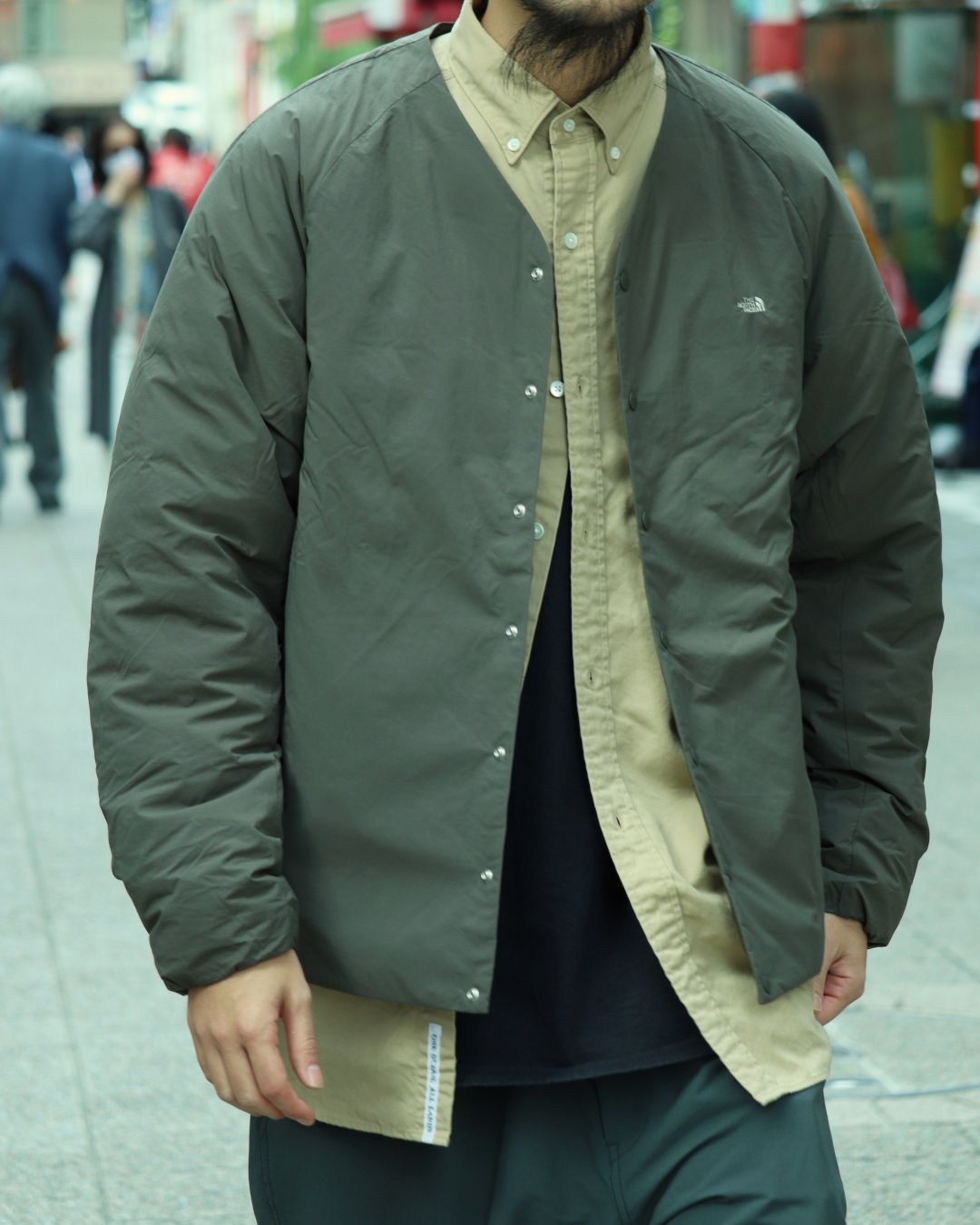 the north face purple label down cardigan